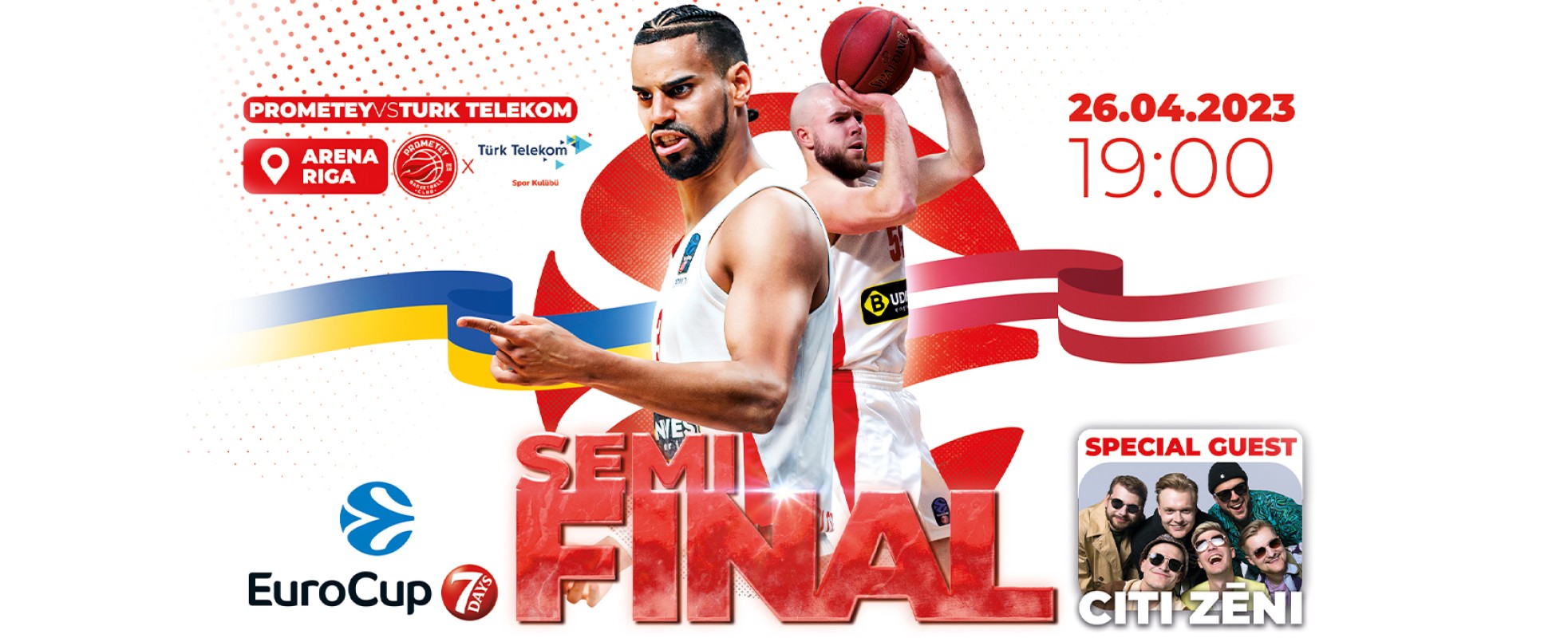 Tickets for the 7DAYS EuroCup semifinal 2022/2023 seaso in Riga are